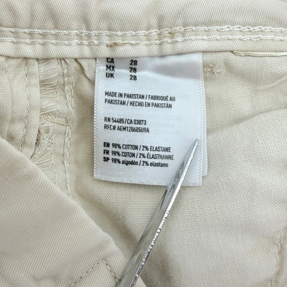 American Eagle Chino Shorts Mens 28x9 Tan Ne(x)t Level Flex Slim Cotton Casual